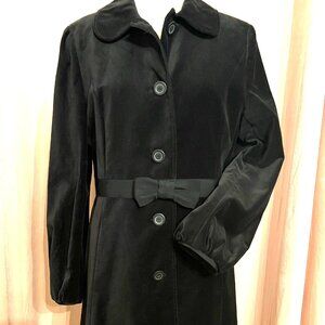 NWOT Ann Taylor Loft velvet coat with bow detail ~ Sz 10